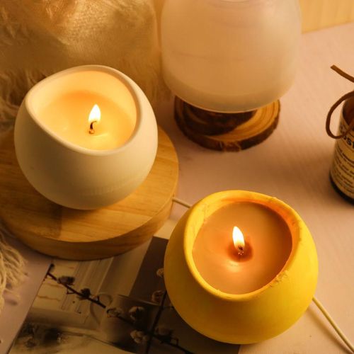 Arc Egg Gypsum Candle Cup Mold Diy Handmade Resin Concrete Storage Box Making Potted Silicone Mould Aromatherapy Box