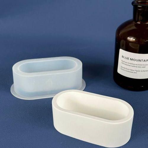 Crystal Drop Glue Elliptical Rectangular Flower Pot Mold Diy Epoxy Resin Mold Concrete Storage Box Gypsum Cement Silicone Mold