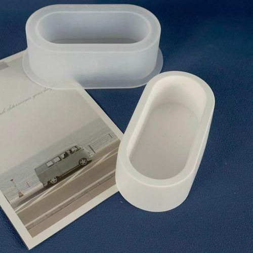 Crystal Drop Glue Elliptical Rectangular Flower Pot Mold Diy Epoxy Resin Mold Concrete Storage Box Gypsum Cement Silicone Mold