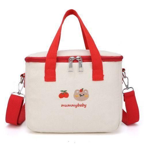 Multifunctional Waterproof Mom Baby Diapers Cute Bear Embroidered Fashion Outdoor Babies Food Storages Shoulder Bag