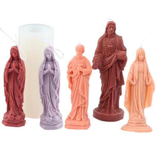 3d Large Savior Jesus Virgin Mary Silicone Candle Mold Diy Portrait Candle Making Kits Soap Resin Mold S Craft Home Decor