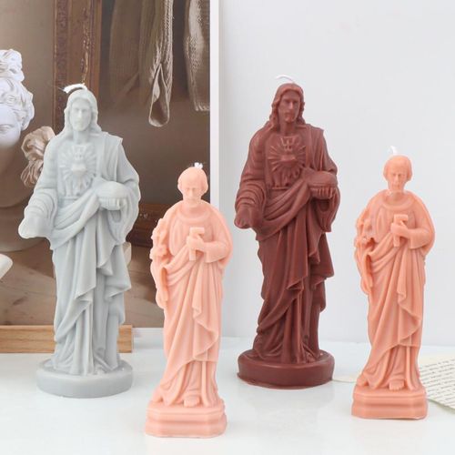 3d Large Savior Jesus Virgin Mary Silicone Candle Mold Diy Portrait Candle Making Kits Soap Resin Mold S Craft Home Decor