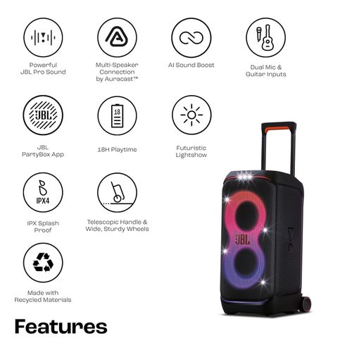 Jbl Partybox 320 Portable Bluetooth 240W Party Speaker -  Black