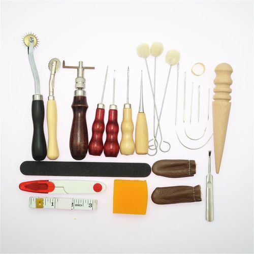 31 Pieces Leather Tool DIY Hand Stitching Kit With Groover Awl
