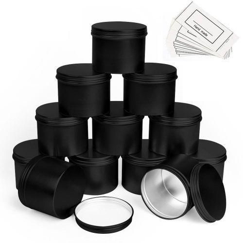 122448Pcs Empty Silver Gold Black Aluminum Tins Cans With Screw Lid Round Candle Spice Candy Containers Storage Box