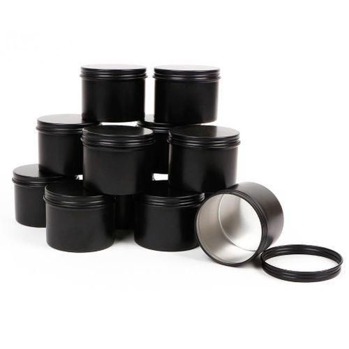 122448Pcs Empty Silver Gold Black Aluminum Tins Cans With Screw Lid Round Candle Spice Candy Containers Storage Box