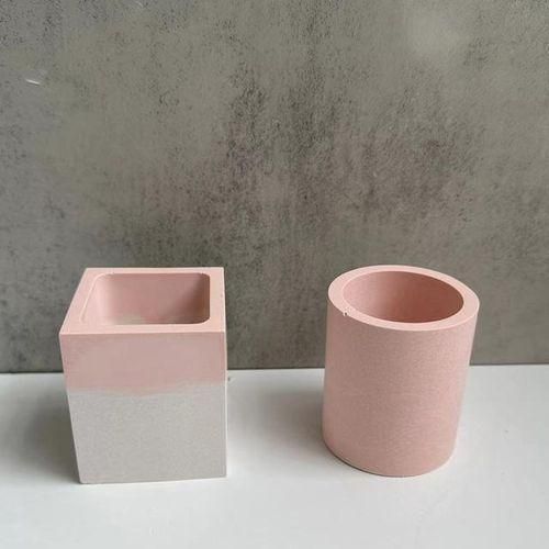 Concrete Square Vase Silicone Mold Diy Flower Pot Making Epoxy Resin Pen Holder Casting Molds Home Decor Supplies
