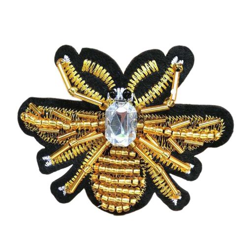 Handmade Rhinegood Bee Beaded Patches Sew On Crystal Peagood