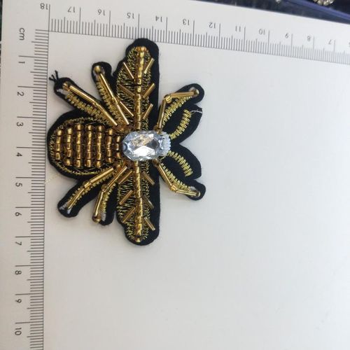 Handmade Rhinegood Bee Beaded Patches Sew On Crystal Peagood