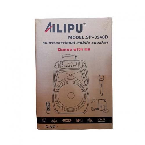 AILIPU Rechargeable Powered Dj & PA Speaker, Bluetooth, USB/SD, FM Radio, 1 Wireless Microphone - Black
