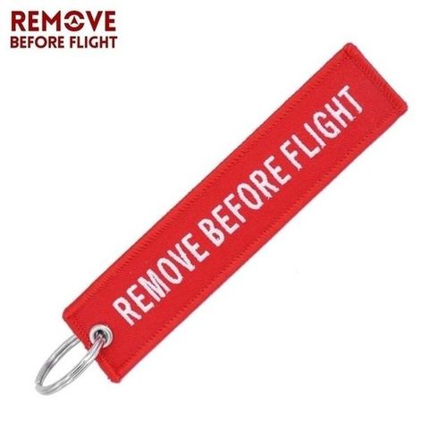 Motorcycle Car Keychain Freedom Key Tag Embroidery Remove Before Flight Key Chain OEM Key Ring For Aviation Gifts llavero-1pc_Red