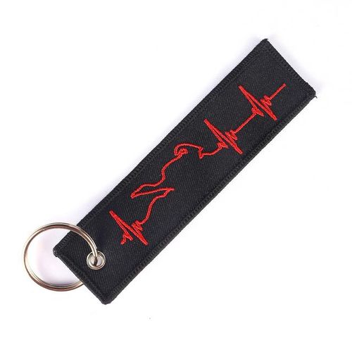 Motorcycle Car Keychain Freedom Key Tag Embroidery Remove Before Flight Key Chain OEM Key Ring For Aviation Gifts llavero-1pc_Red