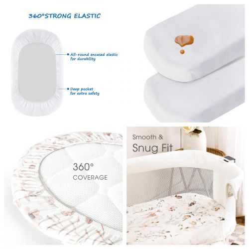 2PCS Baby Waterproof Mattress Protector Baby Cradle Fitted Sheet Baby Care Pad Cover Suitable for Multiple Sizes