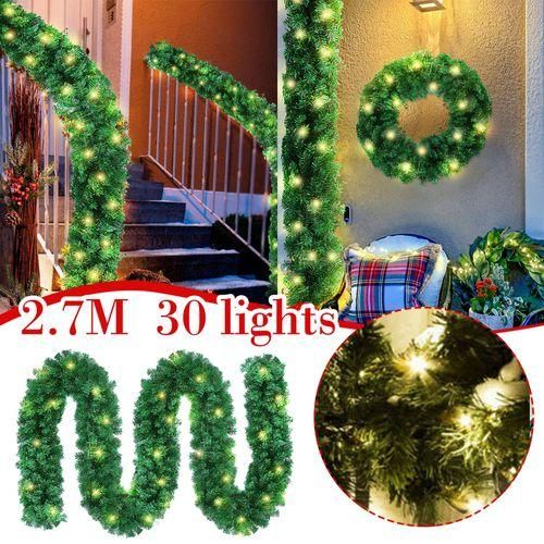 Plug In Wreath Outdoor Tree Staircase Christmas Vine