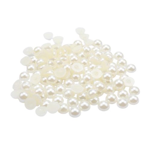 100Pcs Flat Back Half Round Pearl Cabochon Beads DIY Crafts Jewelry