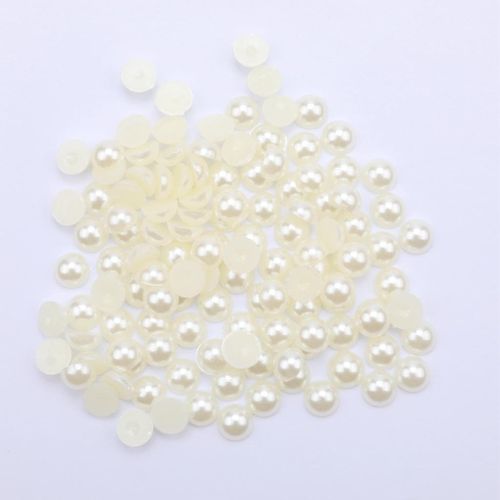 100Pcs Flat Back Half Round Pearl Cabochon Beads DIY Crafts Jewelry