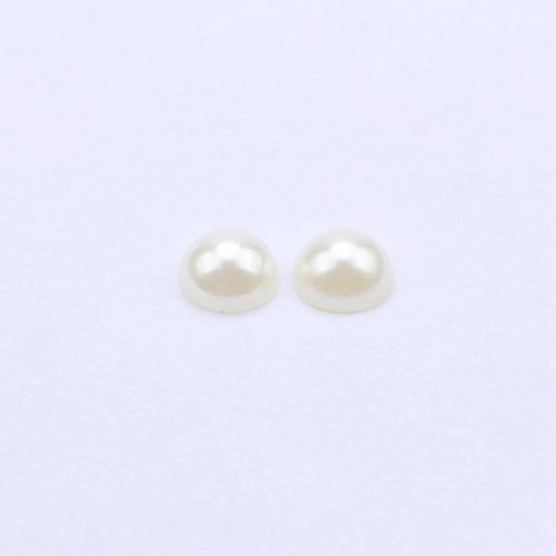 100Pcs Flat Back Half Round Pearl Cabochon Beads DIY Crafts Jewelry