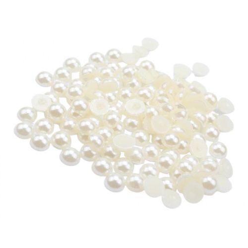 100Pcs Flat Back Half Round Pearl Cabochon Beads DIY Crafts Jewelry