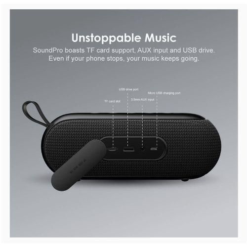 Oraimo SoundPro Portable Wireless Bluetooth Speaker With FM Radio & AUX Input/USB Disk/TF Card Music Play Function with Microphone