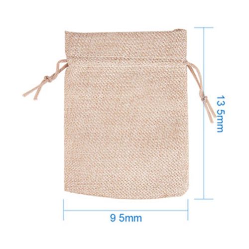 20Pcs Jewelry Packaging Gift Pouch Bag Drawstring Cloth Linen Fabric