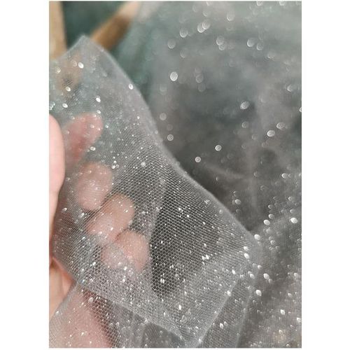 Mesh Material White Gilding Powder Glitter Wedding Dress Wedding Background Ceiling Wrought Designer Fabric Cloth