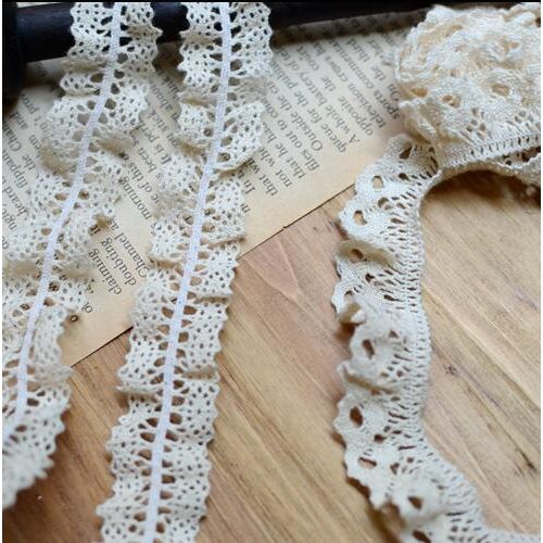 5 Meters High Qualtiy 2.5cm/2.1cm Width 2 Designs Knit Elastic Cotton Lace Fabric Crochet Stretch Lace Trim Ribbon