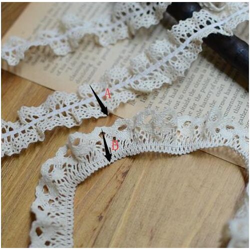 5 Meters High Qualtiy 2.5cm/2.1cm Width 2 Designs Knit Elastic Cotton Lace Fabric Crochet Stretch Lace Trim Ribbon