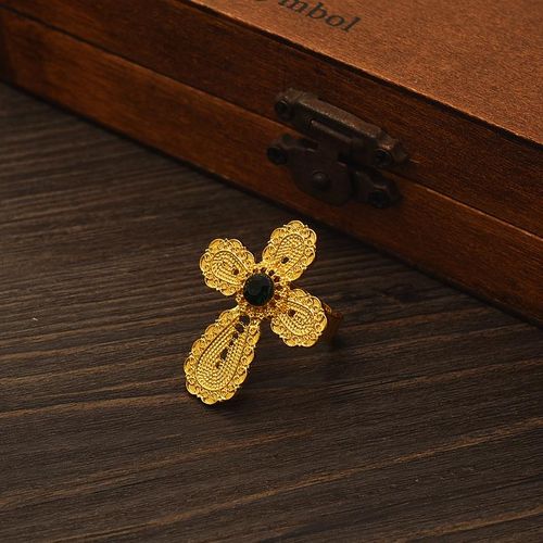 Conjunto De Joyas De Circonita Cúbica Verde Chapada En Oro Para Mujer Diamantes De Imitación Cruz De Etiopía Oro Conjunto De Argelia Regalo De Fiesta De Boda Habesha