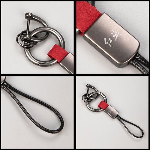 Metal Car Keychain Wax Rope Keyring Key Holder For Tesla Model 3 Model Y X S 2023 Creative Multiple Durable Key holder Accessori-black 1pc_black_no logo_Bundle4