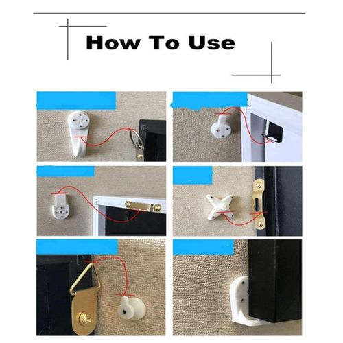 47Pcs Non-Trace Wall Picture Hooks Plastic Invisible Traceless Drywall Picture Hanging Kit NO5119