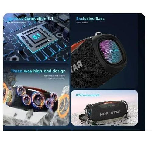 Hopestar High-Power Bluetooth Speaker Outdoor Waterproof Bas Speaker With Mic