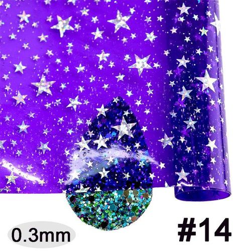 30x120cm Roll Clear Transparent Pvc Jelly Vinyl Fabric With Glitter Powder Stars For Handbag Bows Diy Decoration Pv426