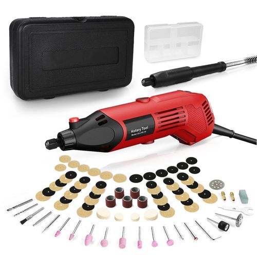 AC Rotary Tool Kit Electric Grinder 6 Variable Speeds 8000-35000RPM 170W For Polishing Carving And Shaping With Carrying Case