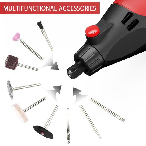 AC Rotary Tool Kit Electric Grinder 6 Variable Speeds 8000-35000RPM 170W For Polishing Carving And Shaping With Carrying Case
