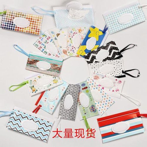 Spot eva wet wipes bag baby wipes packaging bag portable flap extraction self-sealing wet wipes sub-bag black dot pattern
