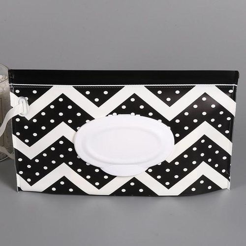 Spot eva wet wipes bag baby wipes packaging bag portable flap extraction self-sealing wet wipes sub-bag black dot pattern