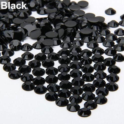 2000Pcs Flat Back Resin Rhinestones DIY Phone CaseBlack