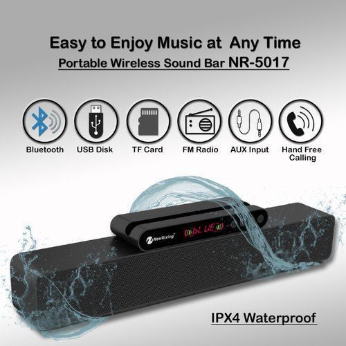 New Rixing NR-5017 Bluetooth TWS Wall Mountable Speaker for TV & Smartphones - Black