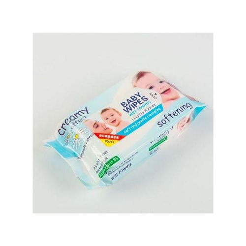 Creamy  Baby Wipes Wet Towels Soft And Smooth 80Pcs