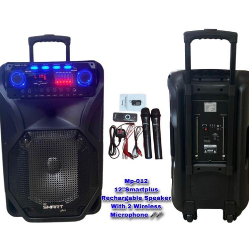Smartplus 12 Inch High Power Rechargable Multimedia Speaker - Black.