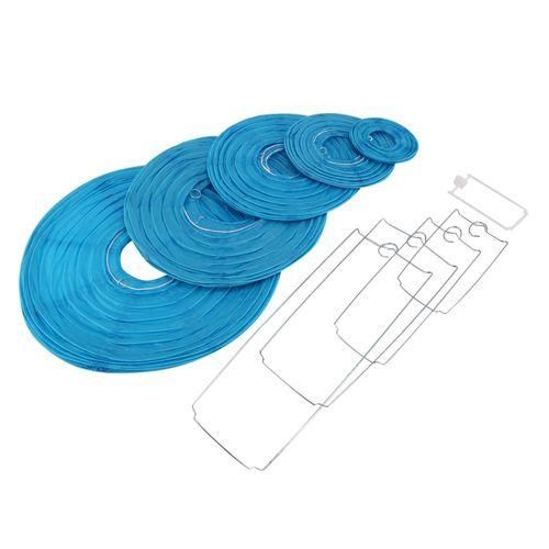 18Pcs Royal Blue Paper Lantern Set,Reusable Hanging