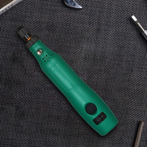 3.7V 1.2W Mini Electric Grinder Set Cordless Mini Handle Small Size Grinding Machine Carving Engraving Pen Trimming Milling Polishing Micro Household Grinder Drilling Cutting Engraving Tool Kit / Green NO5111