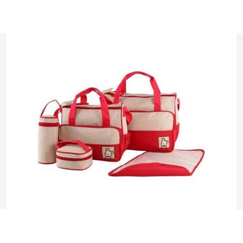 5 Piece Multifunctional Diaper Bag-Red