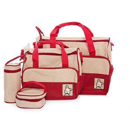 5 In 1 Baby Diaper Bag Set - Red