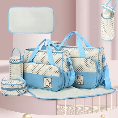 5 Pcs Ailan Mommy Nappy Bag Lightweight Baby Stroller for Mother's Maternity Baby Diaper Bag Set - Multicolor