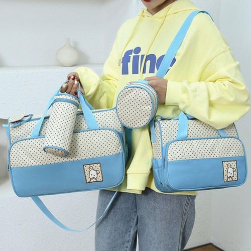 5 Pcs Ailan Mommy Nappy Bag Lightweight Baby Stroller for Mother's Maternity Baby Diaper Bag Set - Multicolor