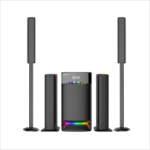 Globalstar 4.1 Multmedia Speaker System Wireless Home Theatre With Very Clear Sound And Led Lights Plus Extra Bass-Black