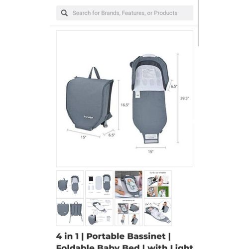 2 in 1 Baby Portable Bassinet And Storage Diaper Bag Waterproof Travel Backpack Bed Crib Infant Sleeper Changing Mat - Multicolor
