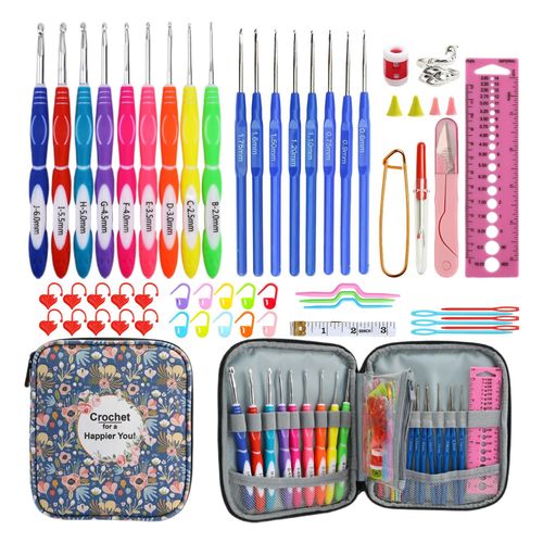 Crochet Hooks Kit With Case Set Sewing Project Craft Knitting Needles