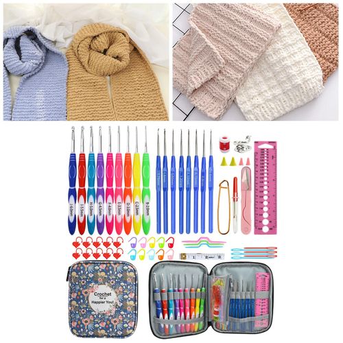 Crochet Hooks Kit With Case Set Sewing Project Craft Knitting Needles